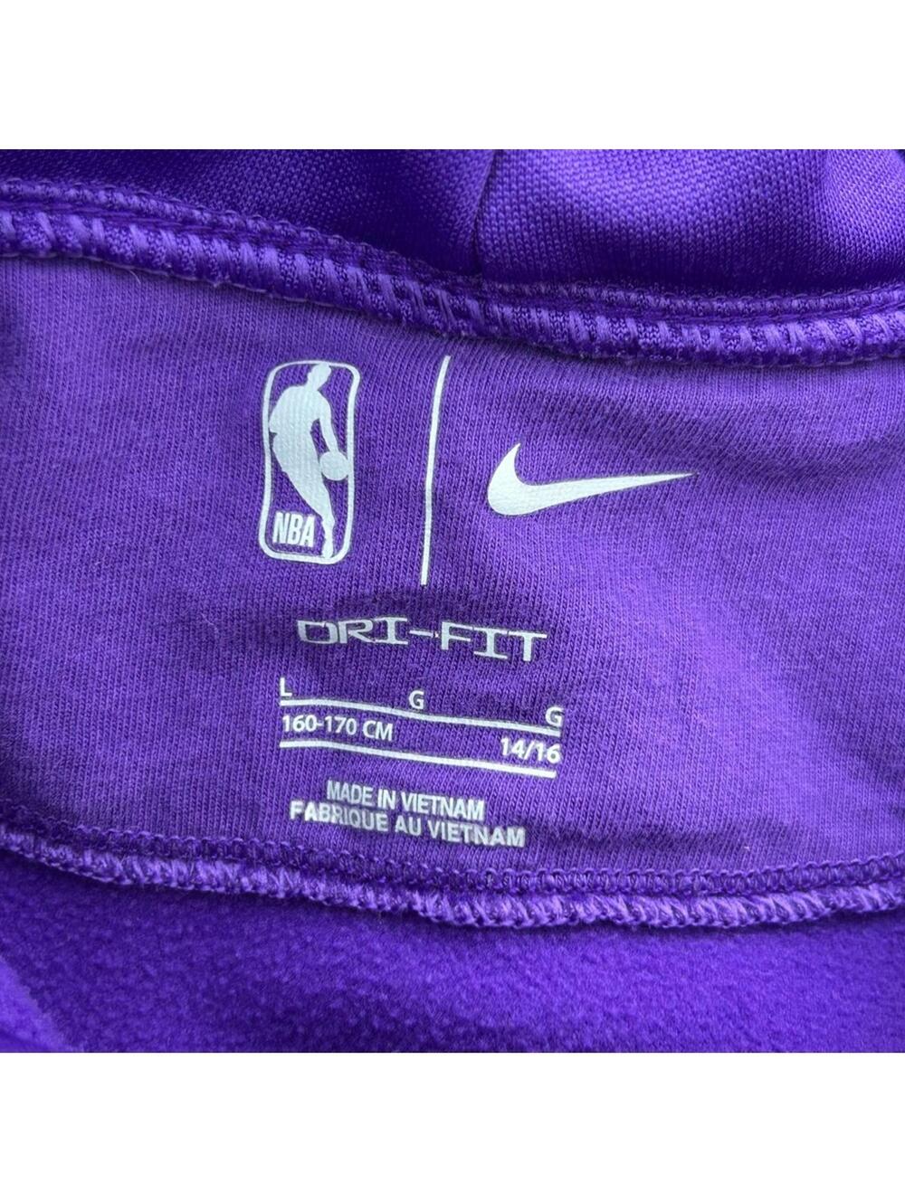 Los Angeles Lakers Hoodie Purple NBA Basketball Nike DRI-FIT | Kids Large 14-16 - Picture 7 of 12